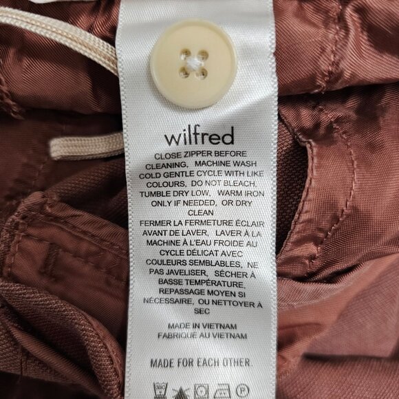 Wilfred The Effortless Linen Pant in Mocha Sorbet Wide Leg High Rise Size 00 - Picture 14 of 15